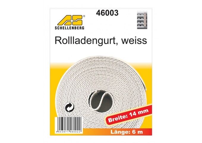 Schellenberg Rollladengurt 14mm/6,0 m weiss