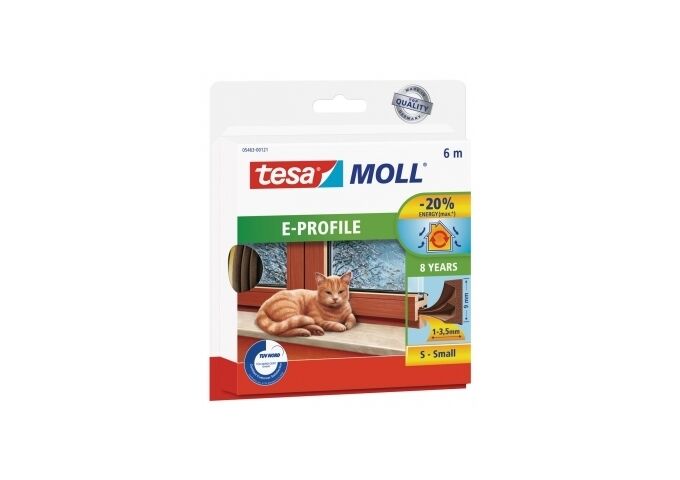  tesa moll E-Profil - Gummi braun, 6m für Spalten v