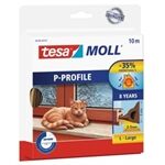 Tesa moll P-Profil - Gummi braun, 10 m für Spalten