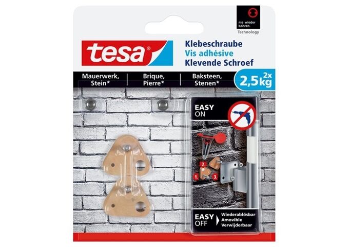 Tesa Klebeschraube dreieckig Mauerwerk,Stein 2,5 kg