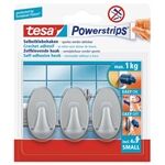  Powerstrips® Haken Small Oval, matt-chrom 3 Stück