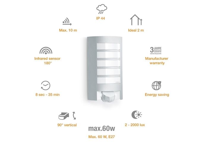 Steinel Sensor-Außenleuchte L 12 IP44 IR-Sensor 180° o. LM
