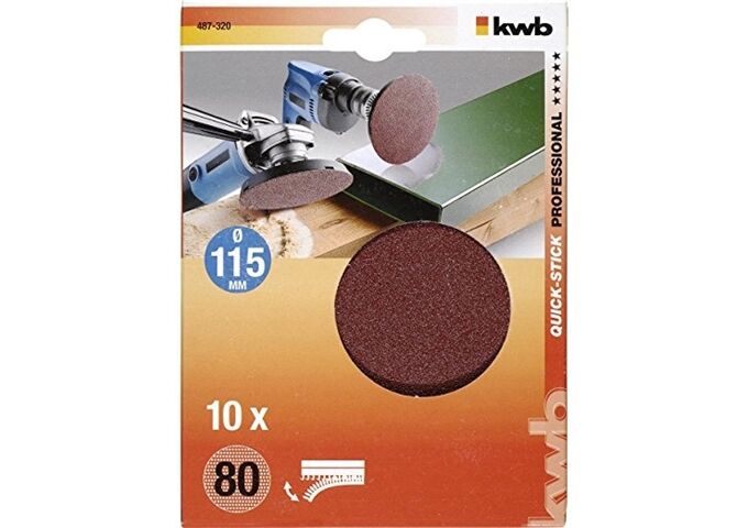 KWB Klett-Haftscheiben ungelocht D115mmK80 Inh ;10