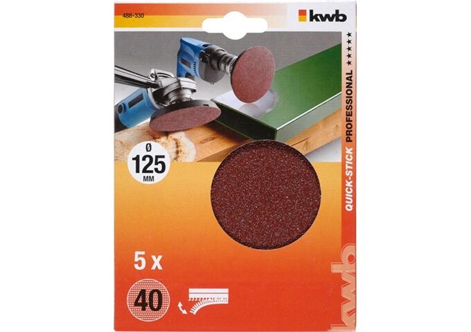 KWB Klett-Haftscheiben ungelocht D125mmK40 Inh5