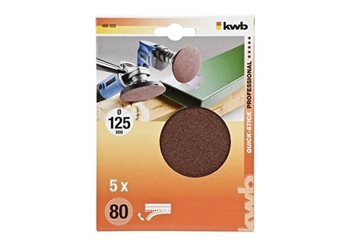 KWB Klett-Haftscheiben ungelocht D125mmK80 Inh5