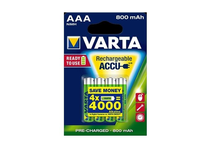 VARTA RECHARGE ACCU Power AAA 800mAh Blister 4