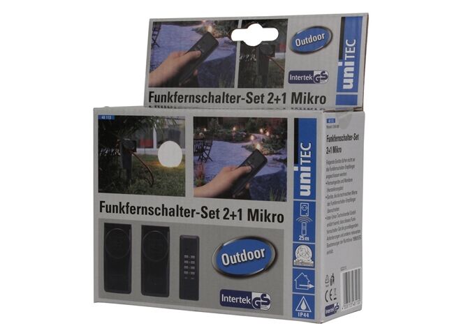 Unitec Funkfernschalterset 2 +1 Micro outdoor - schwarz