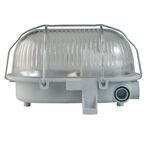 Unitec Ovalleuchte E27/60W (excl.) Metallkorb, grau