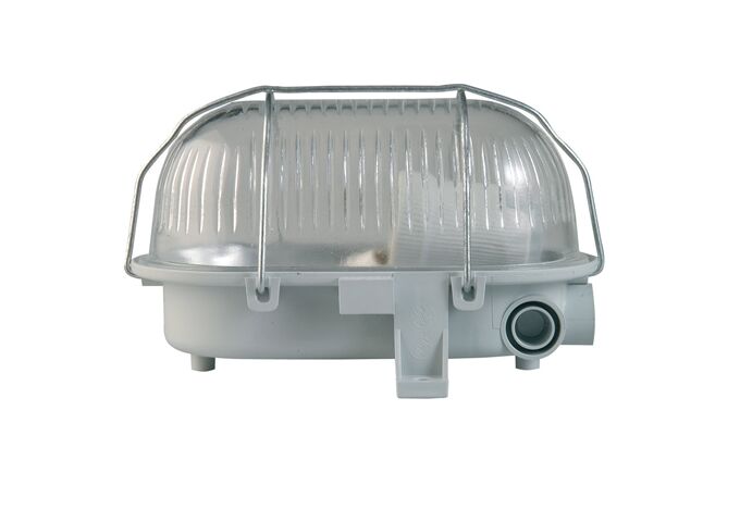 Unitec Ovalleuchte E27/60W (excl.) Metallkorb, grau