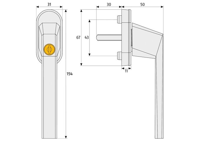 Abus Fenstergriff abschließbar FG110 S Polybag