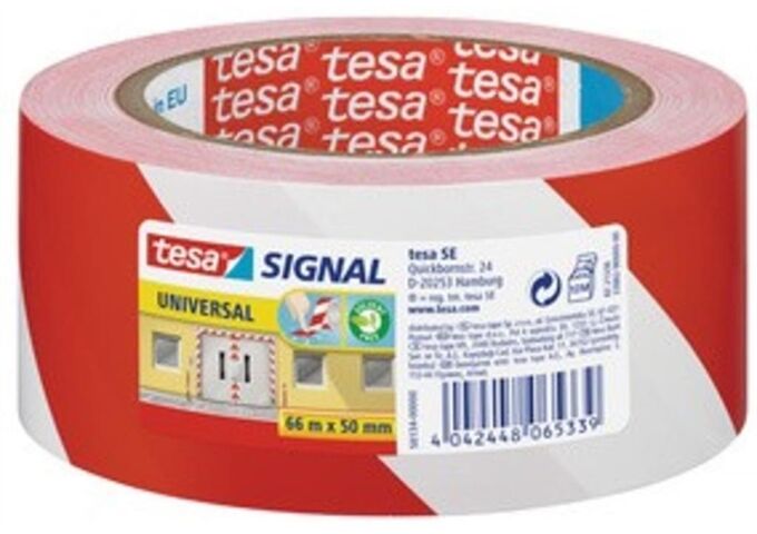  tesa Signal Markierungsklebeb. Premium rot/weiß 66