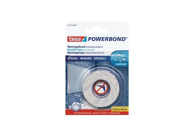  tesa Powerbond® Montageband Spiegelbeids.kleb., 1,