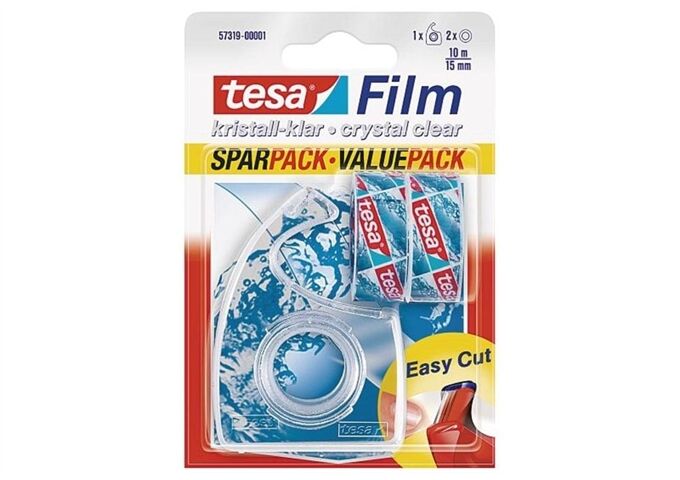 Tesa Film krist-klar 10m-15mm 2 Ro.mit transp. Han