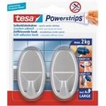 Tesa Powerstrips® Haken Large Oval, matt-chrom 2 Stück