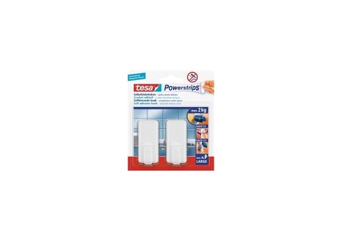 Tesa Powerstrips® Haken Large Classic, weiß 2 Stück