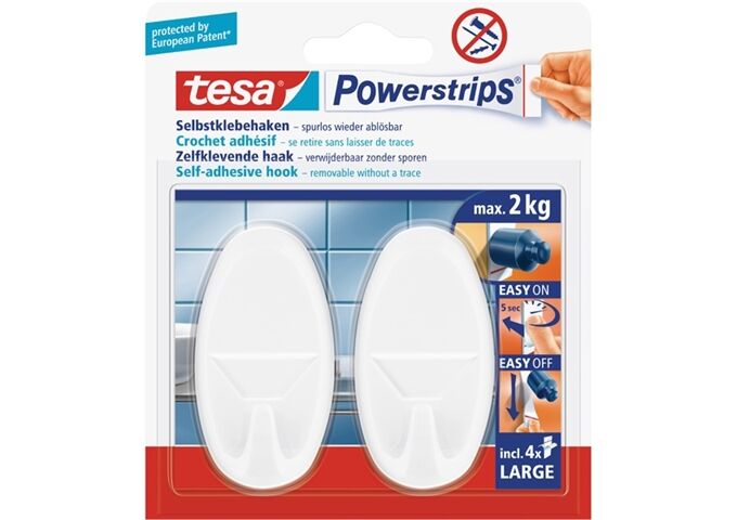  Powerstrips® Haken Large Oval, weiß2 Stück