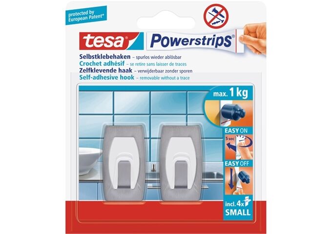 Tesa Powerstrips® Haken Small Metall-Kunststoff Ko