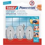 Tesa Powerstrips® Haken Small Oval, chrom 3 Stück